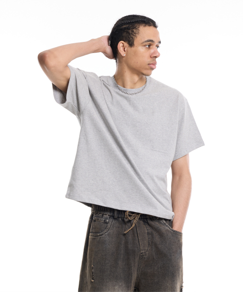 CREAM SODA LAB(クリームソーダラボ)の「男性スタンダードフィットクロップ半袖Tシャツグレー(Tシャツ/カットソー・メンズ・その他・LARGE/X-LARGE)」の3枚目の写真