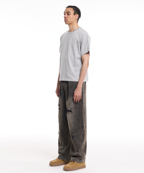 CREAM SODA LAB(クリームソーダラボ)の「男性スタンダードフィットクロップ半袖Tシャツグレー(Tシャツ/カットソー・メンズ・その他・LARGE/X-LARGE)」の5枚目の写真