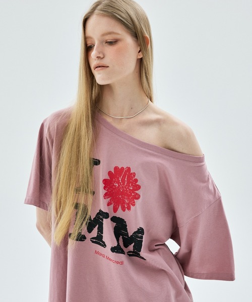Mardi Mercredi(マルディメクルディ)の「TSHIRT OFF SHOULDER CRACKED IFMM / Tシャツ オフショルダー クラック IFMM(Tシャツ/カットソー・レディース・ホワイト/ピンク・FREE)」の9枚目の写真
