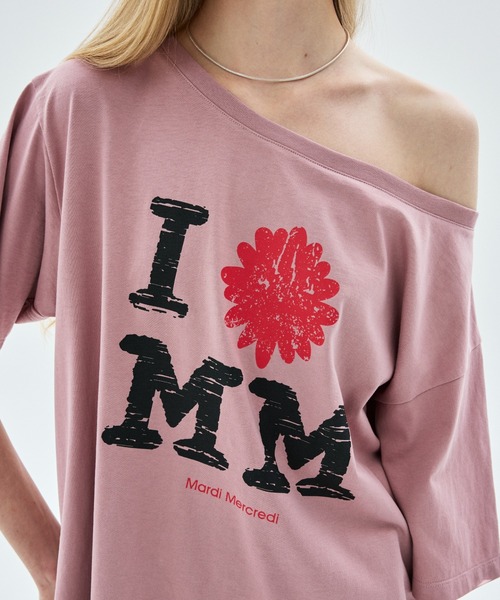 Mardi Mercredi(マルディメクルディ)の「TSHIRT OFF SHOULDER CRACKED IFMM / Tシャツ オフショルダー クラック IFMM(Tシャツ/カットソー・レディース・ホワイト/ピンク・FREE)」の12枚目の写真