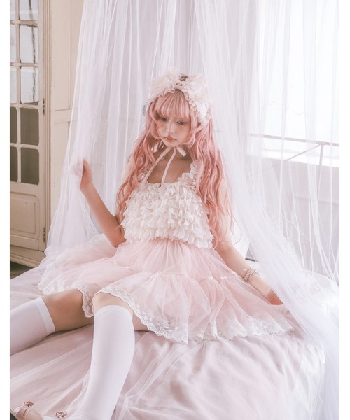 lacy tulle camisole onepiece（ワンピース）｜Fiorforte（フィオル