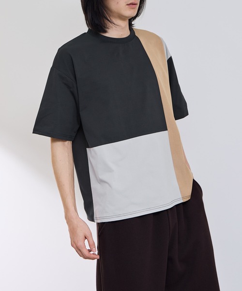 URBAN COLLECTION(アーバンコレクション)の「【URBANCOLLECTION/アーバンコレクション】天竺 異素材ブロック切り替え ルーズシルエット Tシャツ 接触冷感 吸水速乾 UVカット ストレッチ(Tシャツ/カットソー・メンズ・ホワイト系その他/ライトグレー系/グレー系その他・S/M/L/XL)」の11枚目の写真