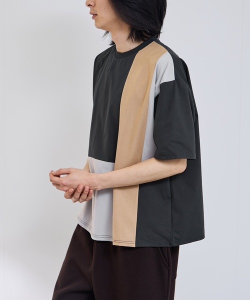 URBAN COLLECTION(アーバンコレクション)の「【URBANCOLLECTION/アーバンコレクション】天竺 異素材ブロック切り替え ルーズシルエット Tシャツ 接触冷感 吸水速乾 UVカット ストレッチ(Tシャツ/カットソー・メンズ・ホワイト系その他/ライトグレー系/グレー系その他・S/M/L/XL)」の12枚目の写真