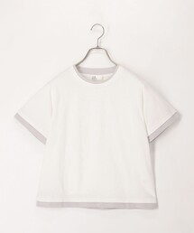 ドライタッチ天竺レイヤード風配色Tee