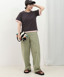 ドライタッチ天竺レイヤード風配色Tee