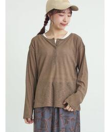 Samansa Mos2 | シアーリブヘンリーネックカットソー(Tシャツ/カットソー)
