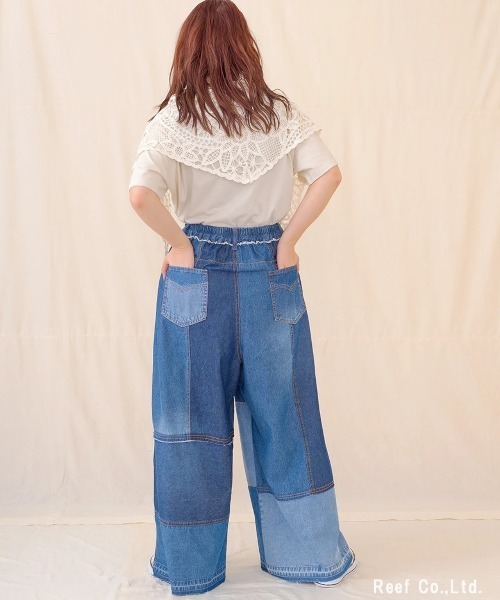 mililopiulu(ミリロピュール)の「mililopiulu/ミリロピュール リビルド ワイドストレート デニムパンツ(デニムパンツ・レディース・ブルー/グレー・FREE)」の5枚目の写真