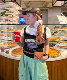 【Am企画】ロゴプリントレースキャミソール