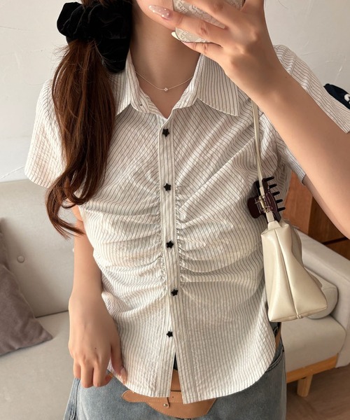 asymmetry tulle tops（シャツ/ブラウス）｜NOTREemor（ノートルエモア