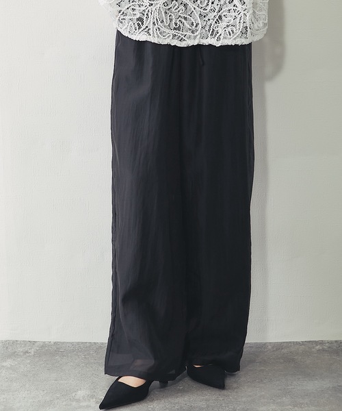 ANOTHER S（アナザーエス）の「セットアップ対応シアーワイドパンツ（その他パンツ・レディース・ブラック/ブラウン/グレイッシュベージュ・FREE）」の19枚目の写真
