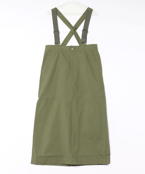 UNIVERSAL OVERALL(ユニバーサルオーバーオール)の「/UNIVERSAL OVERALL/SUS JUMPER SKIRT(ジャンパースカート・レディース・オリーブ/ベージュ・LARGE)」の2枚目の写真