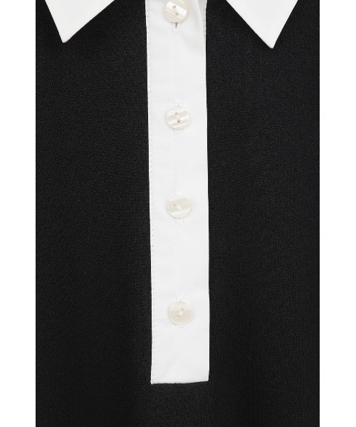 MANOF(マノフ)の「ROUND SLEEVE POLO TOPS(その他トップス・レディース・ブラック/ホワイト・F)」の8枚目の写真