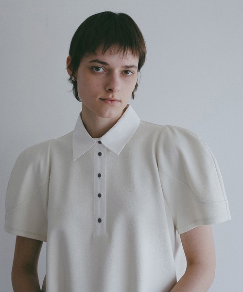 MANOF(マノフ)の「ROUND SLEEVE POLO TOPS(その他トップス・レディース・ブラック/ホワイト・F)」の18枚目の写真