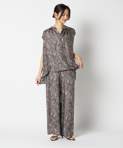HELIOPOLE(エリオポール)の「IPEKER PRINTED EASY PANTS / イペカ プリント パンツ(その他パンツ・レディース・ネイビー・38/36)」の7枚目の写真