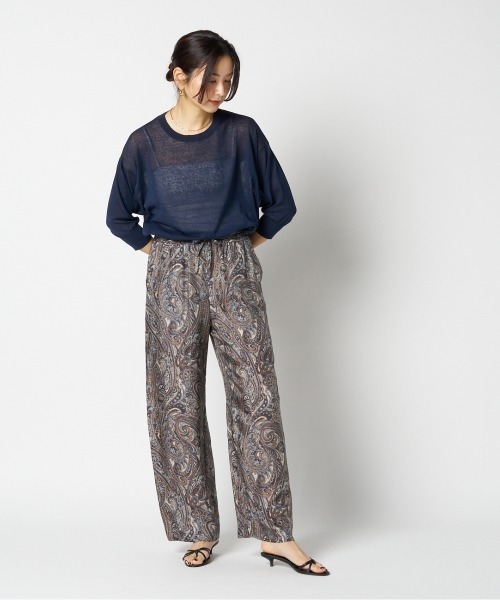 HELIOPOLE(エリオポール)の「IPEKER PRINTED EASY PANTS / イペカ プリント パンツ(その他パンツ・レディース・ネイビー・38/36)」の9枚目の写真
