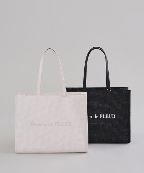 Maison de FLEUR(メゾンドフルール)の「ツイードキャリーオントートバッグ(トートバッグ・レディース・ブラック/ピンク・FREE)」の7枚目の写真