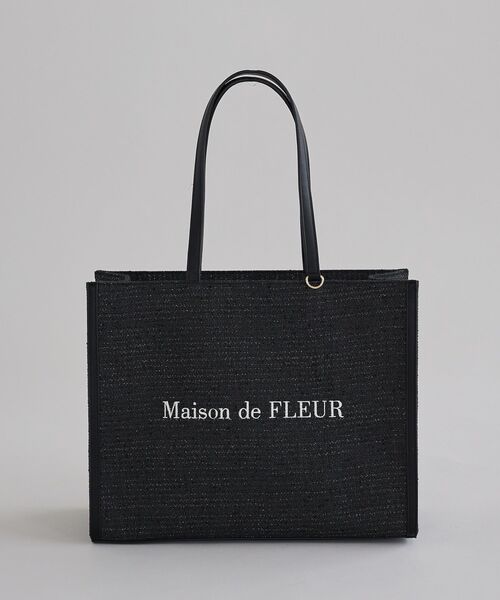 Maison de FLEUR(メゾンドフルール)の「ツイードキャリーオントートバッグ(トートバッグ・レディース・ブラック/ピンク・FREE)」の8枚目の写真