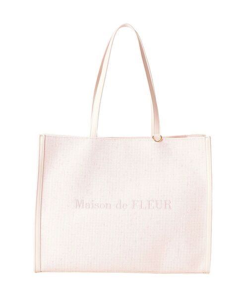 Maison de FLEUR(メゾンドフルール)の「ツイードキャリーオントートバッグ(トートバッグ・レディース・ブラック/ピンク・FREE)」の11枚目の写真