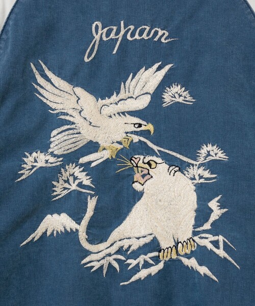 REMI RELIEF(レミレリーフ)の「【イベント限定】【別注】REMI RELIEF / Souvenir Jacket Tiger Indigo(スカジャン・メンズ・インディゴブルー・XX-LARGE/X-LARGE/LARGE/MEDIUM/SMALL)」の8枚目の写真