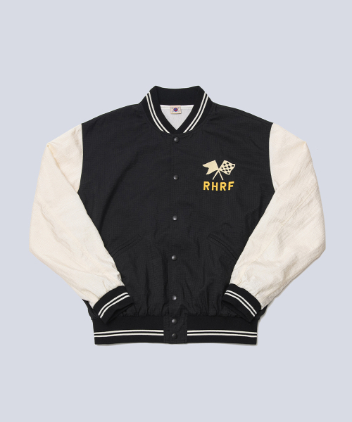 STANCE SEOUL(スタンス・ソウル)の「LIGHT BASEBALL JUMPER (BLACK & IVORY)(スタジャン・レディース・その他・SMALL/MEDIUM/LARGE)」の1枚目の写真