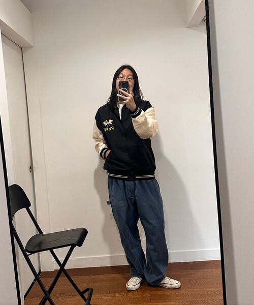STANCE SEOUL(スタンス・ソウル)の「LIGHT BASEBALL JUMPER (BLACK & IVORY)(スタジャン・レディース・その他・SMALL/MEDIUM/LARGE)」の3枚目の写真