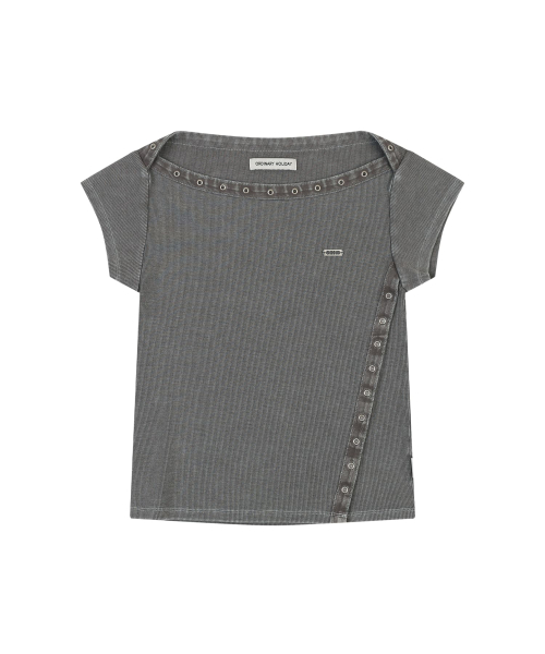 ORDINARY HOLIDAY（オーディナリー ホリデー）の「SNAP PIGMENT T-SHIRTS [GREY]（Tシャツ/カットソー・レディース・その他・FREE）」の3枚目の写真