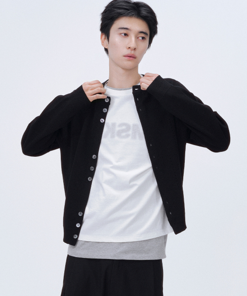 MISEKISEOUL MEN(ミセキソウルメンズ)の「Dual knit cardigan BLACK(カーディガン/ボレロ・メンズ・その他・1/2/3)」の1枚目の写真