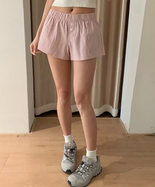 Ressaca(レサーカ)の「チェック柄イージーショートパンツ(その他パンツ・レディース・レッド/ブルー/ピンク/ブラック・M)」の16枚目の写真