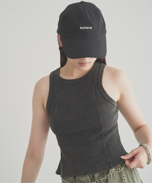 SOEMIN(ソミン)の「Pigment sleeveless top/ピグメントタンクトップ(タンクトップ・レディース・カーキ/ブラック/グレー・FREE)」の13枚目の写真