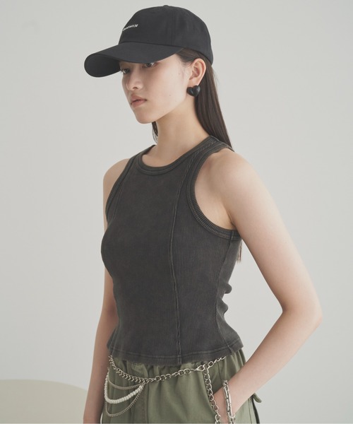 SOEMIN(ソミン)の「Pigment sleeveless top/ピグメントタンクトップ(タンクトップ・レディース・カーキ/ブラック/グレー・FREE)」の15枚目の写真