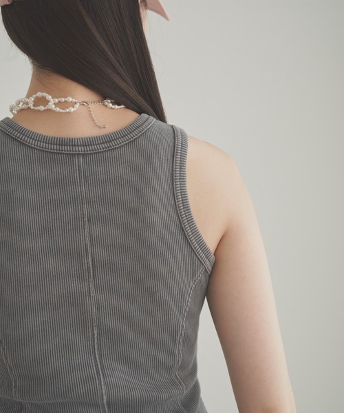 SOEMIN(ソミン)の「Pigment sleeveless top/ピグメントタンクトップ(タンクトップ・レディース・カーキ/ブラック/グレー・FREE)」の21枚目の写真