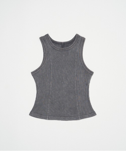 SOEMIN(ソミン)の「Pigment sleeveless top/ピグメントタンクトップ(タンクトップ・レディース・カーキ/ブラック/グレー・FREE)」の5枚目の写真