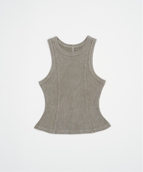 SOEMIN(ソミン)の「Pigment sleeveless top/ピグメントタンクトップ(タンクトップ・レディース・カーキ/ブラック/グレー・FREE)」の6枚目の写真