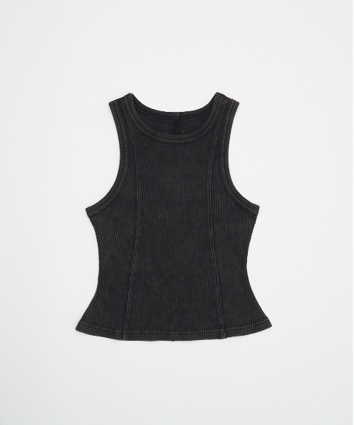 SOEMIN(ソミン)の「Pigment sleeveless top/ピグメントタンクトップ(タンクトップ・レディース・カーキ/ブラック/グレー・FREE)」の7枚目の写真