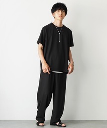 MinoriTY（マイノリティ）の「【MinoriTY】ストラクチャーオーバーサイズTシャツ+ワイドパンツ メンズ  セットアップ  夏服 ユニセックス 半袖（セットアップ）」