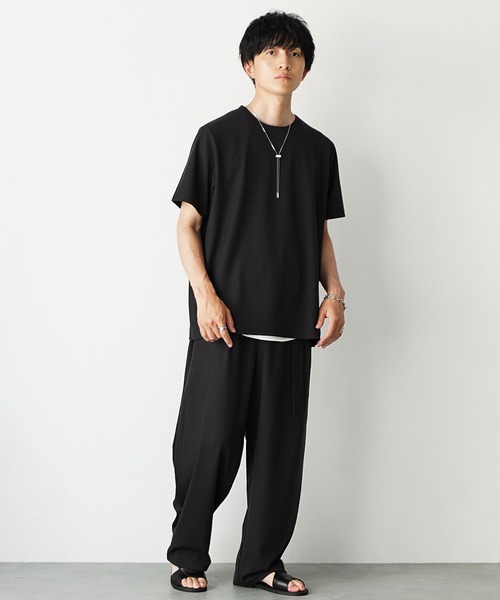 MinoriTY】ストラクチャーオーバーサイズTシャツ+ワイドパンツ メンズ
