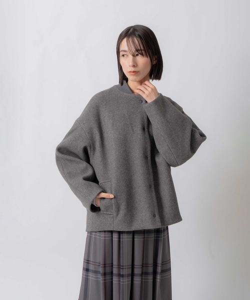 Kelen（ケレン）の「「KELEN / ケレン」ウール混コクーンシルエットスタジャン（その他アウター・レディース・ネイビー/ブラック/ブラウン/チャコールグレー・S/M）」の2枚目の写真