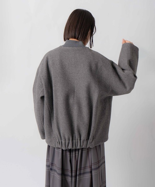Kelen（ケレン）の「「KELEN / ケレン」ウール混コクーンシルエットスタジャン（その他アウター・レディース・ネイビー/ブラック/ブラウン/チャコールグレー・S/M）」の16枚目の写真