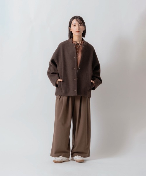 Kelen（ケレン）の「「KELEN / ケレン」ウール混コクーンシルエットスタジャン（その他アウター・レディース・ネイビー/ブラック/ブラウン/チャコールグレー・S/M）」の17枚目の写真