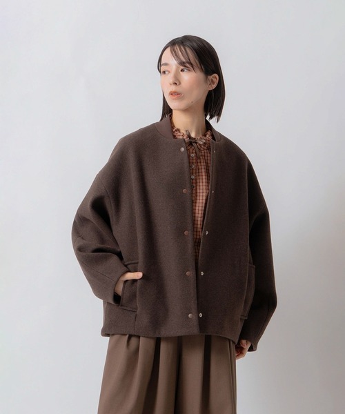 Kelen（ケレン）の「「KELEN / ケレン」ウール混コクーンシルエットスタジャン（その他アウター・レディース・ネイビー/ブラック/ブラウン/チャコールグレー・S/M）」の18枚目の写真