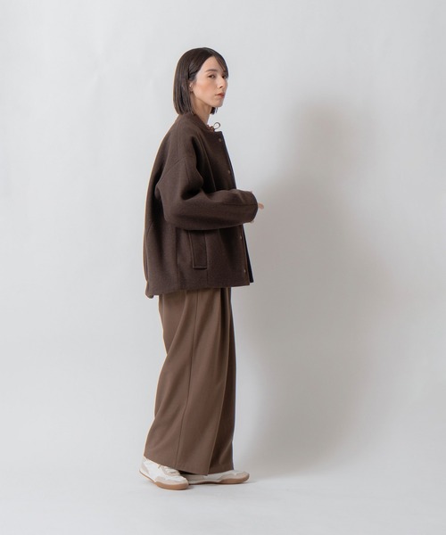 Kelen（ケレン）の「「KELEN / ケレン」ウール混コクーンシルエットスタジャン（その他アウター・レディース・ネイビー/ブラック/ブラウン/チャコールグレー・S/M）」の19枚目の写真