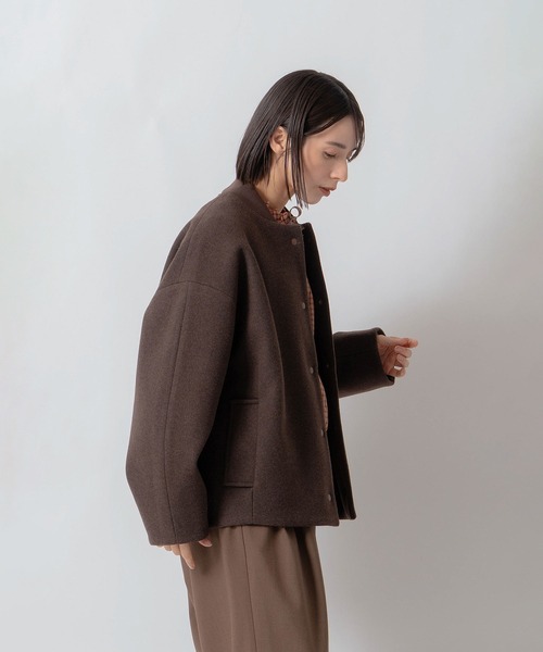 Kelen（ケレン）の「「KELEN / ケレン」ウール混コクーンシルエットスタジャン（その他アウター・レディース・ネイビー/ブラック/ブラウン/チャコールグレー・S/M）」の20枚目の写真