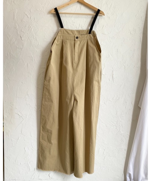 She's Closet(シーズクローゼット)の「綿ツイルフロントタックアシンメトリー アシメデザインワイドパンツサロペット(サロペット/オーバーオール・レディース・ブラック/ベージュ/カーキブラウン/アイボリー・FREE)」の11枚目の写真