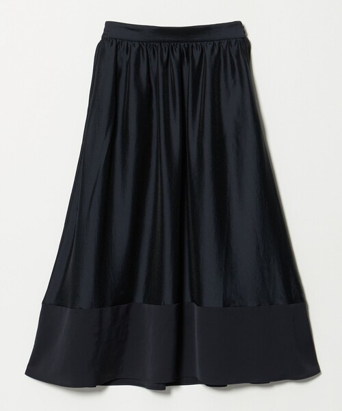 UNITED ARROWS(ユナイテッドアローズ)の「シルキー ギャザー スカート ‐ウォッシャブル‐(スカート・レディース・ネイビー/ブラック・36/38)」の1枚目の写真
