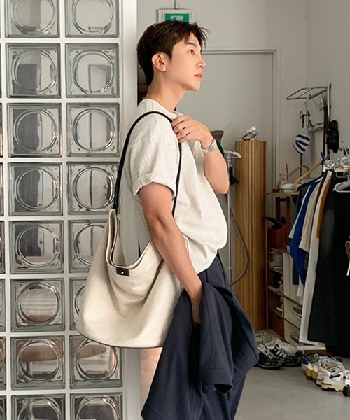 NOWLE（ノウル）の「【NOWLE】凹凸ワッフル サーマル ヘンリーネック 半袖 Tシャツ/ アーバンリラックス ショートスリーブ トップス（Tシャツ/カットソー・メンズ・ホワイト/グレー/ブラック・MEDIUM/LARGE/X-LARGE）」の10枚目の写真