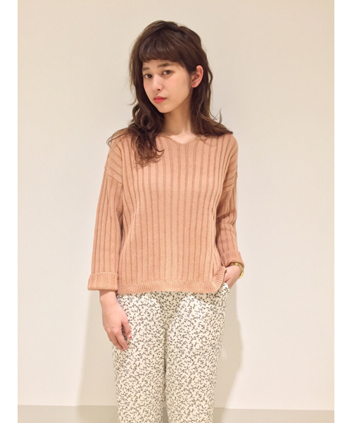 Kastane（カスタネ）の「ワイドリブプルオーバー（ニット/セーター・レディース・カーキ/ピンクベージュ/アイボリー・FREE）」の3枚目の写真