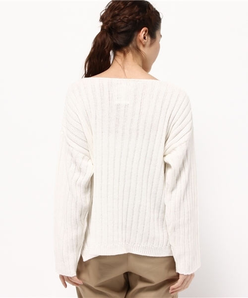 Kastane（カスタネ）の「ワイドリブプルオーバー（ニット/セーター・レディース・カーキ/ピンクベージュ/アイボリー・FREE）」の9枚目の写真