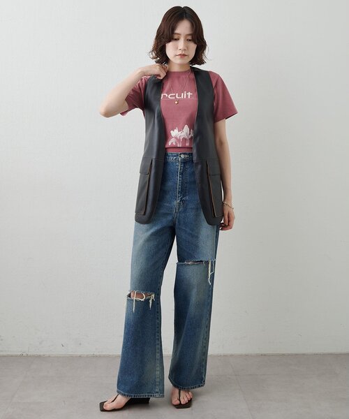 Whim Gazette(ウィムガゼット)の「【GEMINI】FLOWER Tシャツ(Tシャツ/カットソー・レディース・ネイビー/ボルドー/オフホワイト・FREE)」の12枚目の写真
