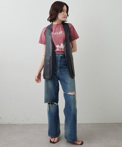 Whim Gazette(ウィムガゼット)の「【GEMINI】FLOWER Tシャツ(Tシャツ/カットソー・レディース・ネイビー/ボルドー/オフホワイト・FREE)」の20枚目の写真