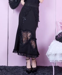 Race hearts garter long skirt